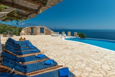 Deep Blue, Villa Agios Nikolaos, Zakynthos, Greece, pool, sunbeds